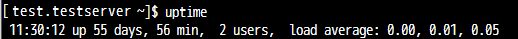 uptimeコマンドでロードアベレージを確認